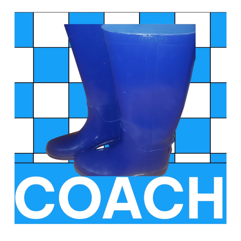 EUC COACH rain boots..very good condition blue size 8B